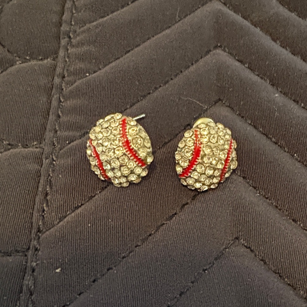 Crystal Baseball Stud Earrings